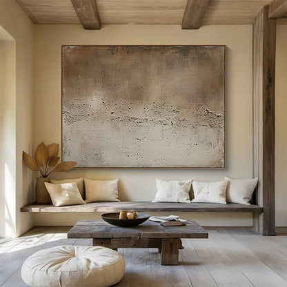 Textured Neutral Abstract - Minimalist Living Room or Office Art DLZ255