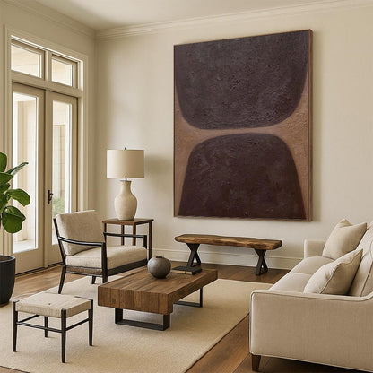 Creatively Curated Hand - Painted Textured Canvas Mural for Bar & Hotel Lobby DKH1169