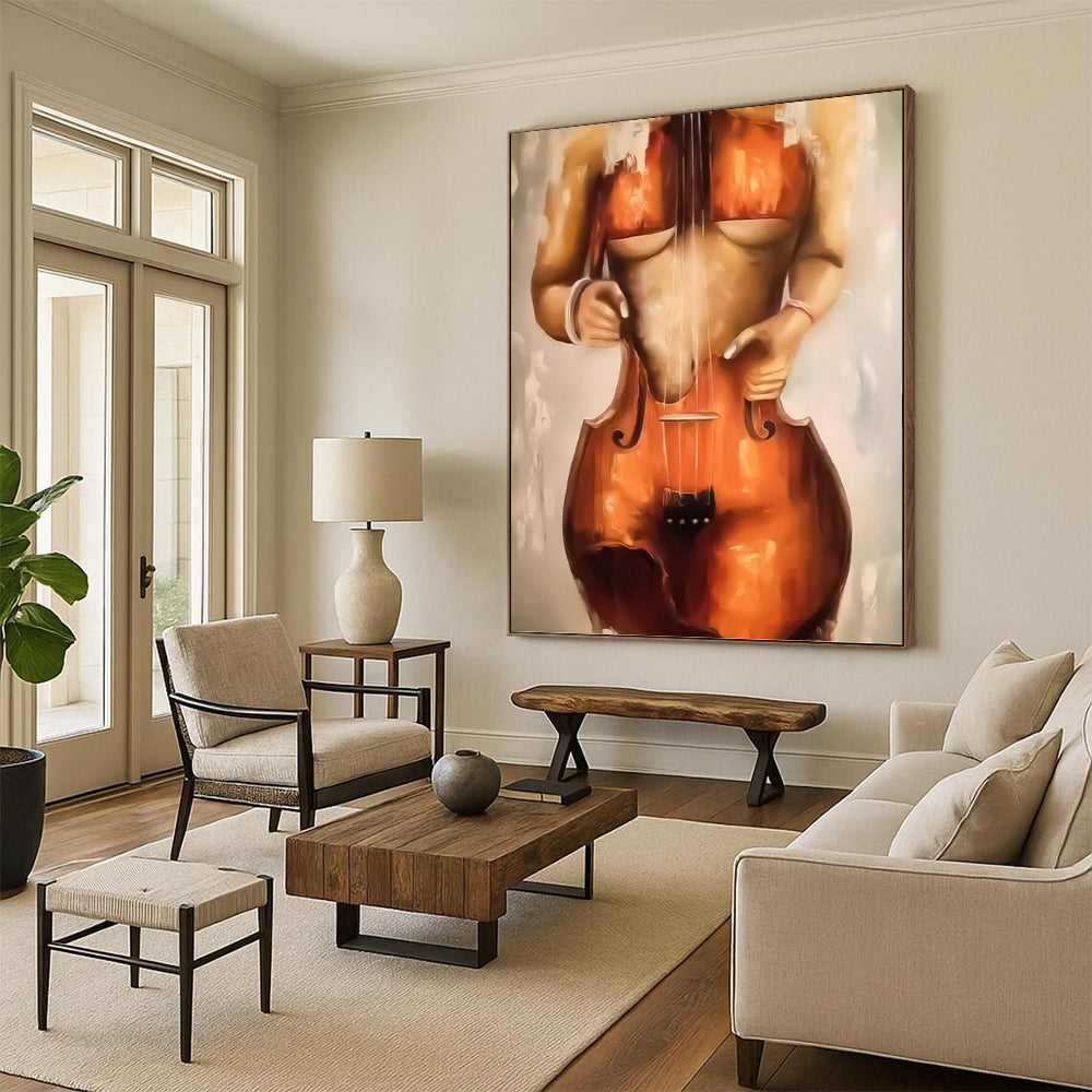 Vertical Hand - Painted Custom Abstract Gem for Living Room and Hotel DKH1648
