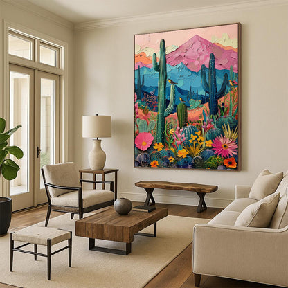 Alluring Hand - Painted Textured Abstract on Canvas for Hallway & Bedroom DKH1402