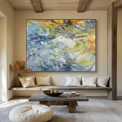 “Timeless Flows” Large - Sized Abstract Canvas for Bedroom & Dining Room DKH291