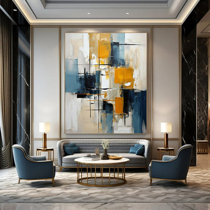 Hand-Painted Custom Abstract Art for Living Room & Hotel Outdoor Gardens LargeART1435