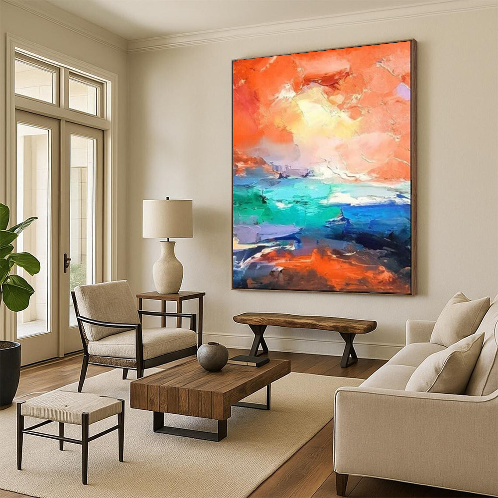 Large-Scale Textured Abstract Wall Art for Office & Loft LargeART2114