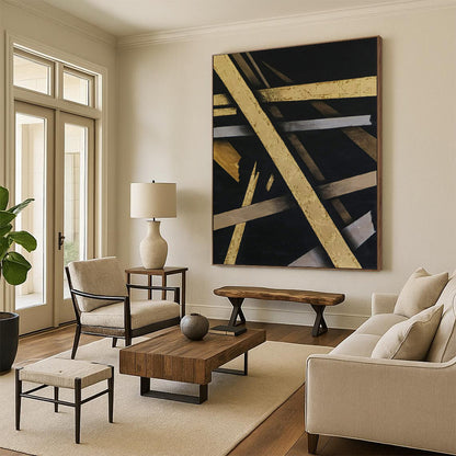 Beguiling Vast-Scale Hand-Painted Abstract Wall Art: Ignite Your Bedroom & Entryway LargeART2388