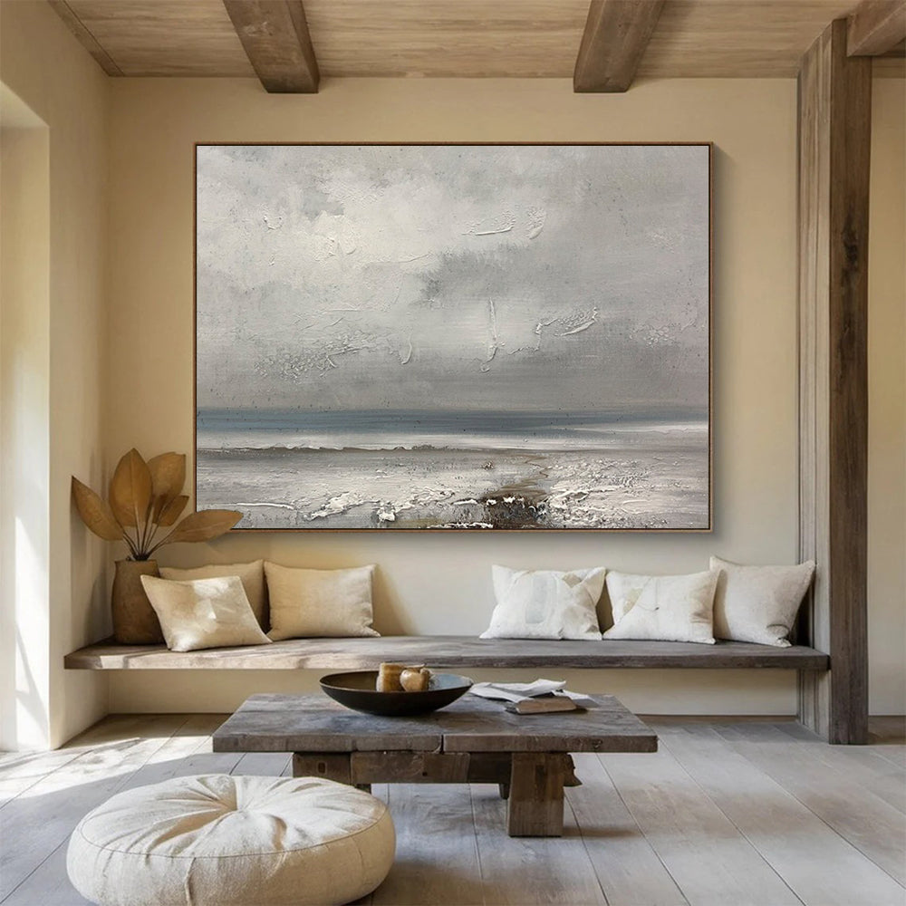 Textured Grey Seaside - Minimalist Living Room or Office Art DLZ265