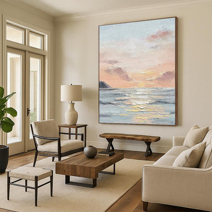 Designer - Led Creation: Hand - Crafted Textured Canvas Painting for Bedroom & Dining Room DKH1144