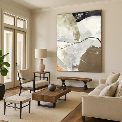 Massive Hand - Painted Textured Abstract Canvas for Game Room & Entertainment Area DKH1225
