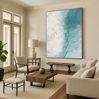 Gracefully Large - Scale Hand - Painted Textured Abstract for Dance Studio & Rehearsal Space DKH1250