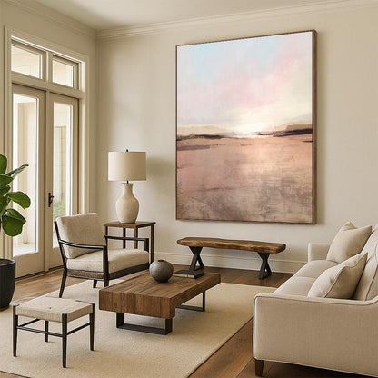 Custom Large-Scale Abstract Art: Hand-Painted, Textured Perfection DTP163