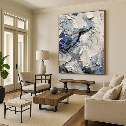 Enchantingly Vast Hand - Painted Textured Abstract Artwork for Aquarium & Marine Exhibit DKH1257