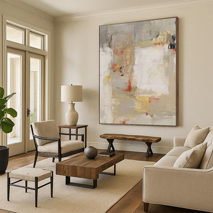 Large - Sized Cheerful Hand - Painted Textured Abstract on Canvas for Bedroom & Bar DKH1424
