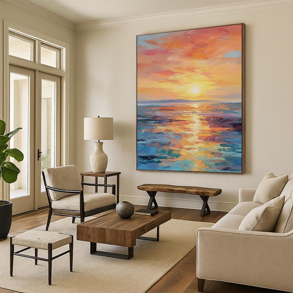 Hand-Painted Bespoke Abstract Canvas for Dining Room & Hallway LargeART1904