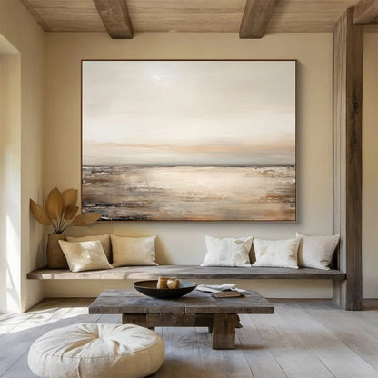 Neutral Coastal Sunset - Calm Bedroom Wall Art DLZ102