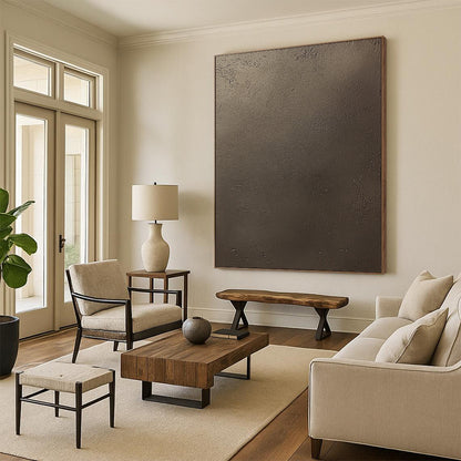 Contemporary artistry showcases a refined dark brown concrete texture with subtle grain, capturing elegance and simplicity in a lifelike matte finish. DLZ1116