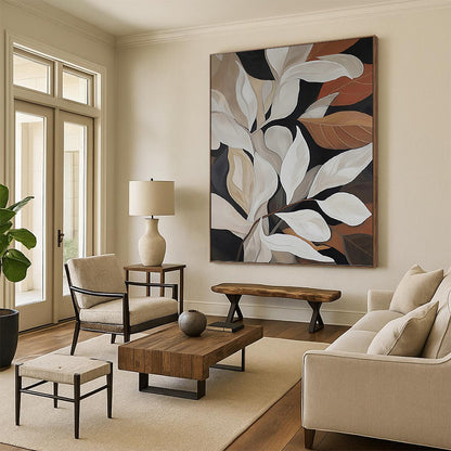 Expertly Conceived Hand - Rendered Textured Canvas Painting for Hallway & Bar DKH1125