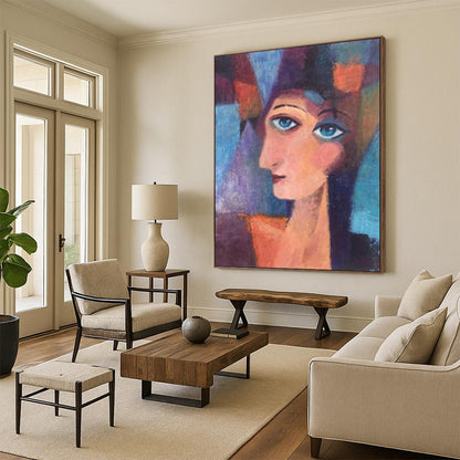 Dreamy & Soft Hand-Painted Custom Abstract Painting for Dining Room & Hotel LargeART1997