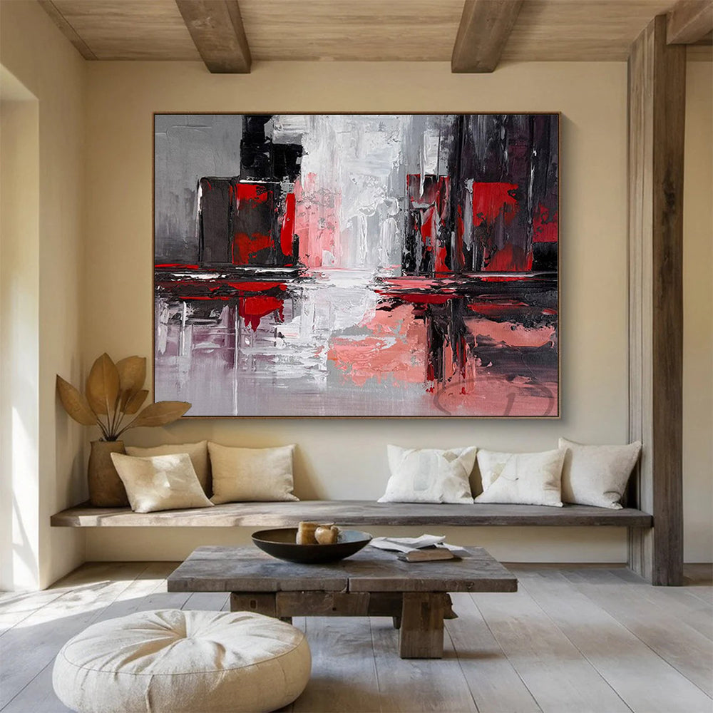 “Elegant Impulses” Large - Sized Abstract Canvas for Bedroom & Dining Room DKH263