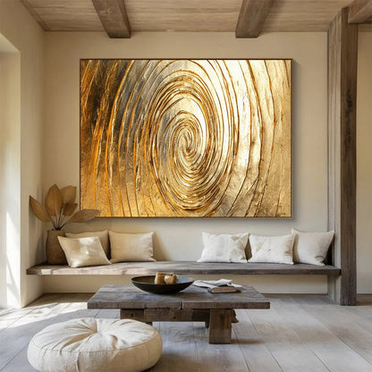 Golden Spiral Abstract - Luxe Modern Office Statement DLZ167