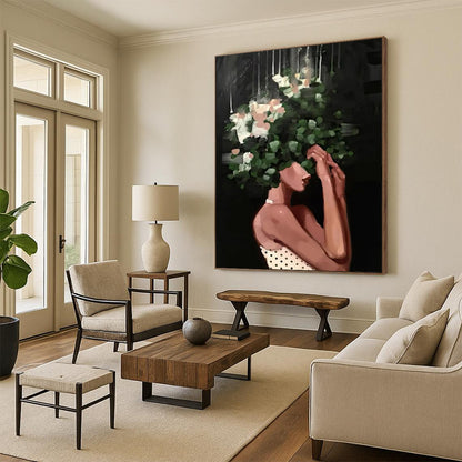 Handmade Big-Scale Abstract Art: Textured Details for Hotel & Entryway DTP323