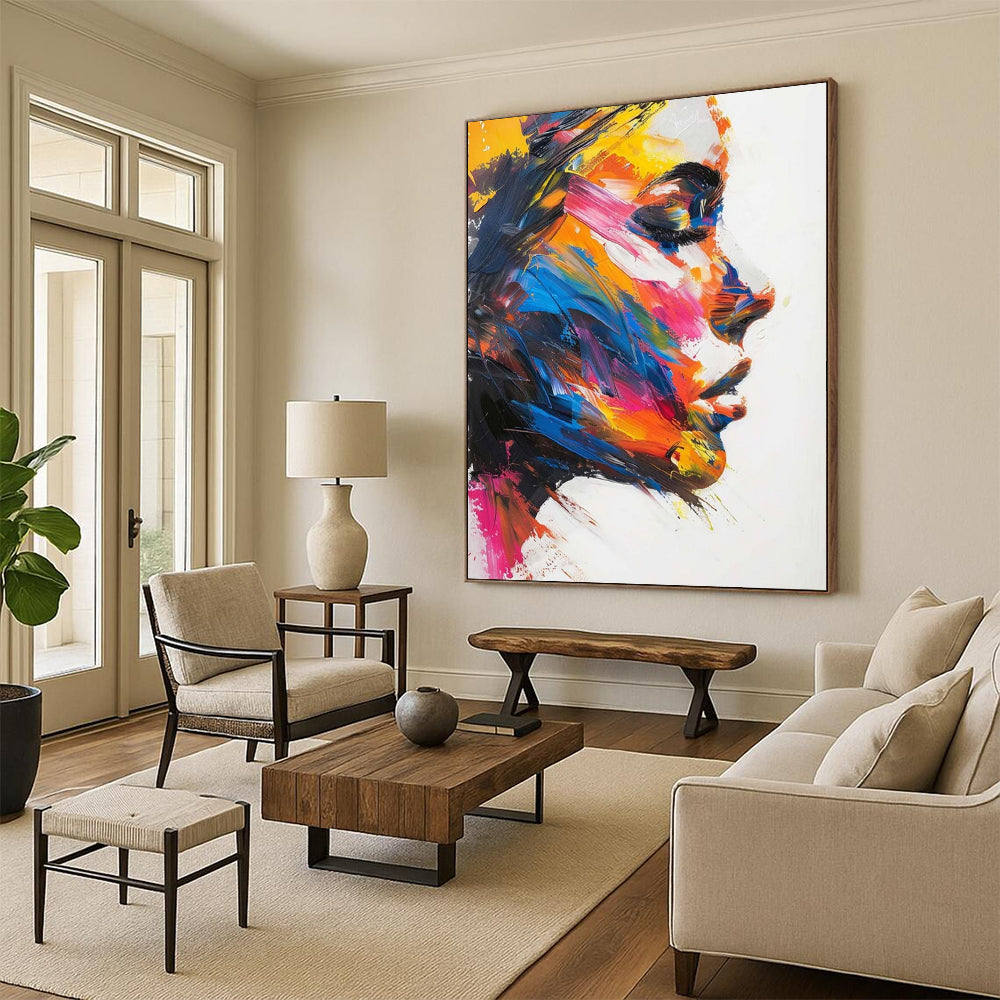 Ethereal Embrace: Immense Hand - Painted Textured Custom Abstract Canvas for Office and Entryway DTP089