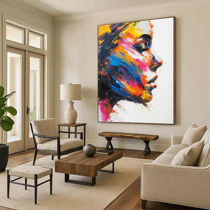 Ethereal Embrace: Immense Hand - Painted Textured Custom Abstract Canvas for Office and Entryway DTP089