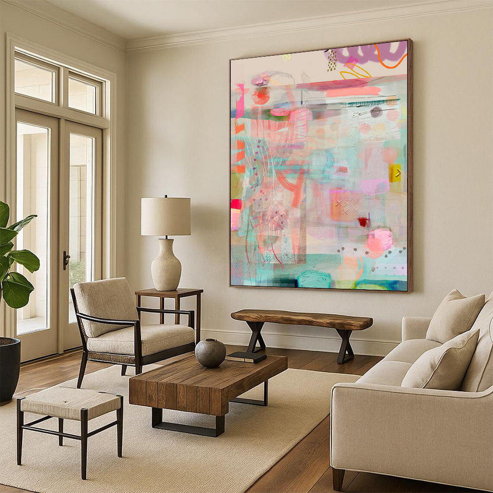 Custom Hand-Painted Abstract Art for Dining Room & Living Room LargeART1815