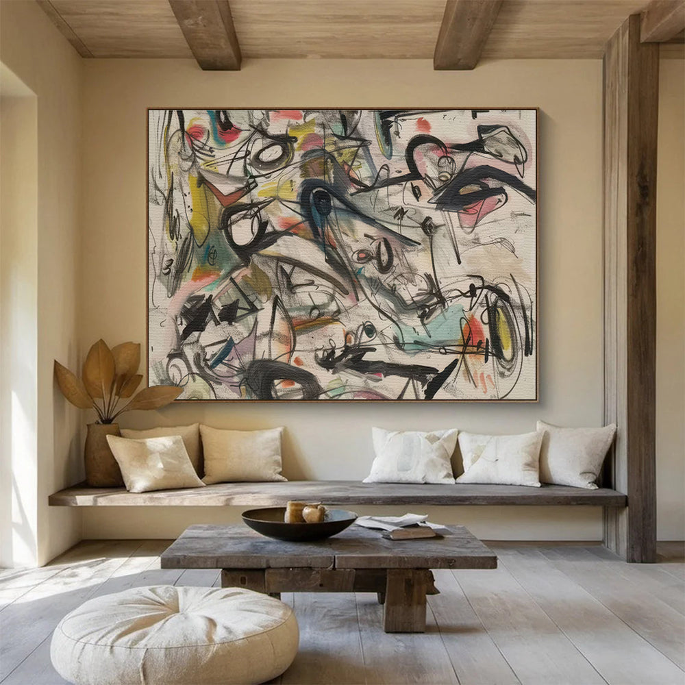 Oversized Abstract Wall Art for Office & Dining Room DKH144