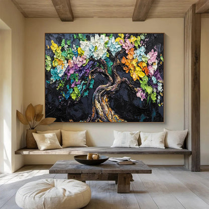Artistic Original Massive Textured Hand - Painted Abstract Canvas for Creative Accents DKH825