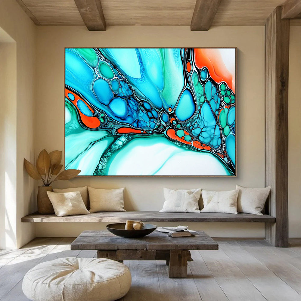 “Colorful Fluid Abstract” - Bright Palette, Fluid Art Patterns Painting On Canvas HB0880