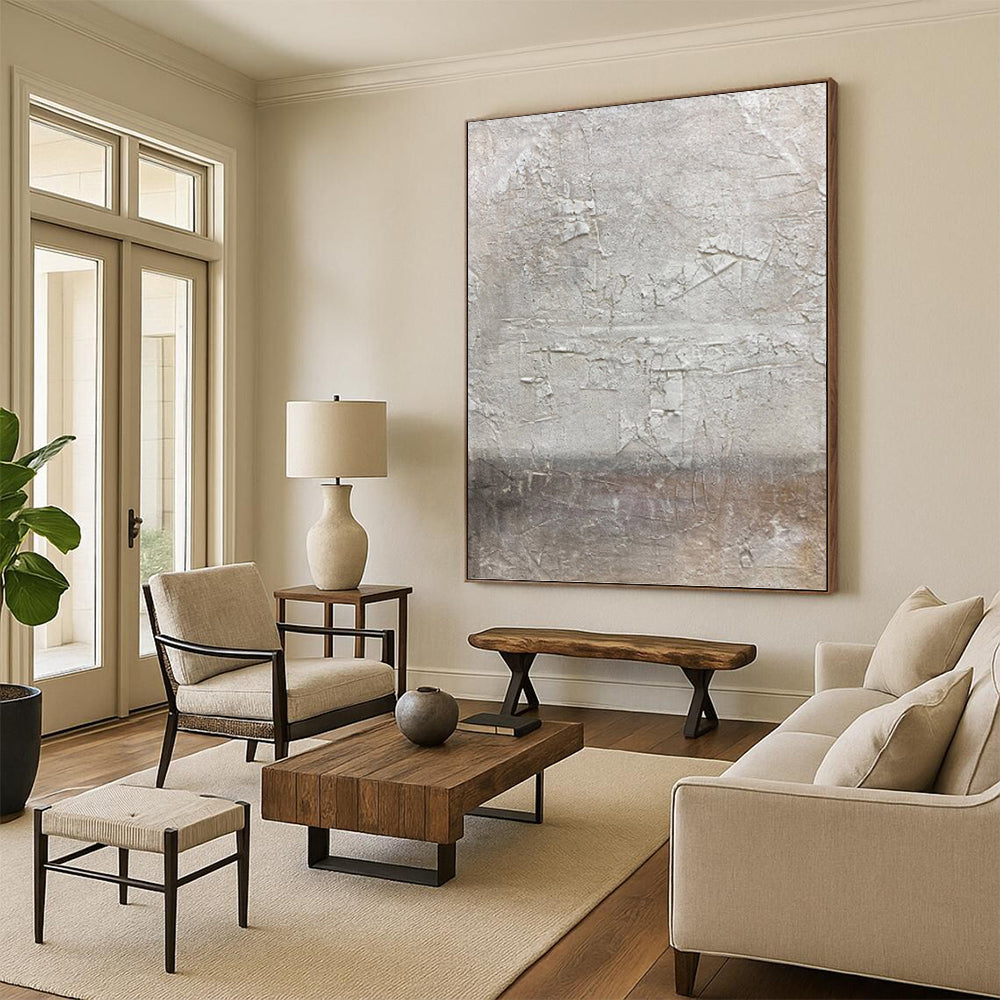 Mega - Format Hand - Painted Textured Custom Abstract Canvas, for Hotel and Entryway DKH1491