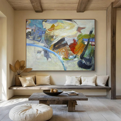 Dynamic Original Monumental Textured Abstract Canvas for Trendsetting Interiors DKH845