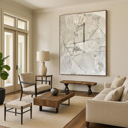 Large Hand - Painted Custom Abstract Canvas for Living Room and Bar DTP001