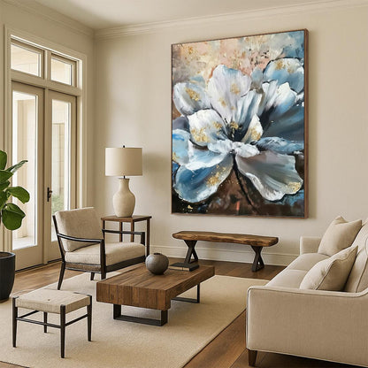 Large Vertical Custom Abstract Hand - Painted Canvas for Office and Bar DKH1635
