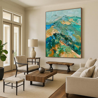 Oversized Custom Hand-Painted Abstract Art for Living Room & Bar LargeART1938