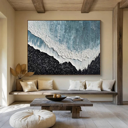 Textured Ocean Wave - Coastal Bathroom or Living Room Art DLZ207