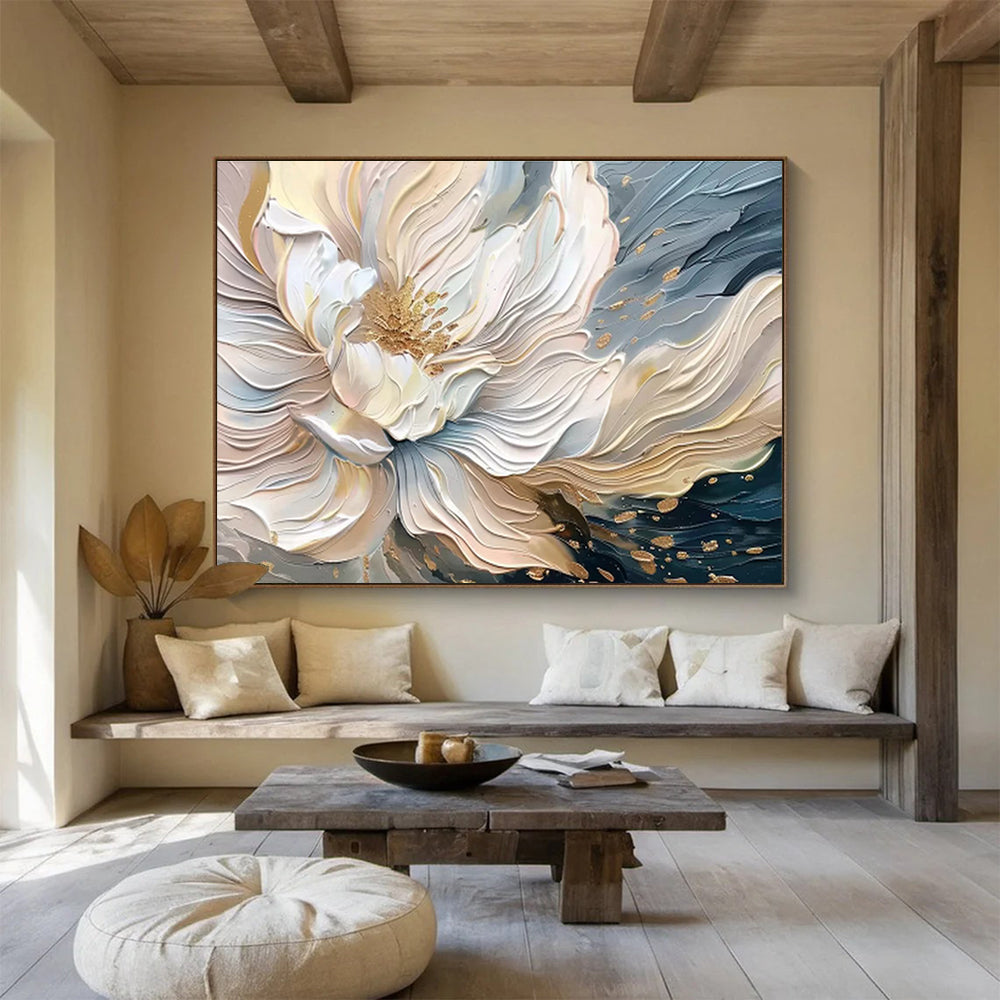 Immense Textured Hand - Painted Abstract Artwork for Artistic Focal Points DKH703