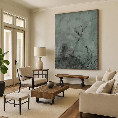 Monumental Hand - Painted Textured Abstract for Study & Conservatory DKH1205