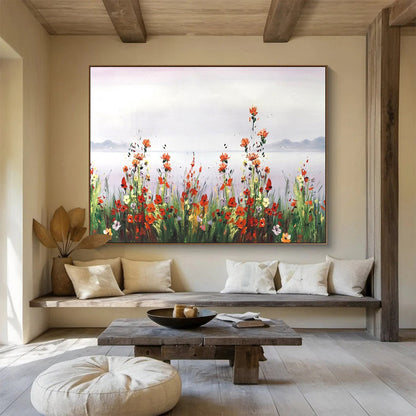 Wildflower Meadow by the Lake - Whimsical Living Room or Bedroom Decor DLZ189