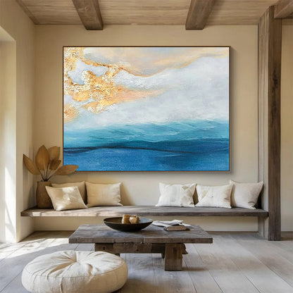 Oversized Hand-Painted Abstract Canvases for Entryway & Office LargeART1521
