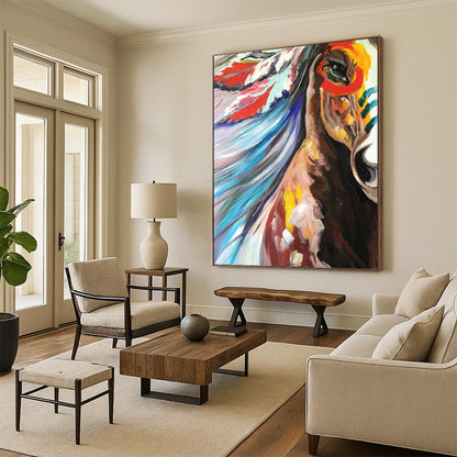 Large - Sized Enchanting Hand - Painted Textured Abstract on Canvas for Dining Room & Entryway DKH1426