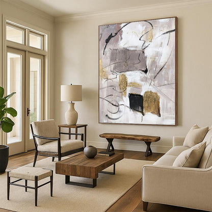 Enchanting Hand - Painted Textured Abstract for Dining Room & Hotel DKH1285
