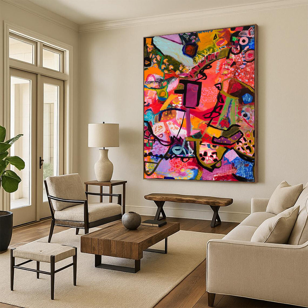 Handmade Big-Scale Abstract Art: Textured Details for Hotel & Entryway DTP295