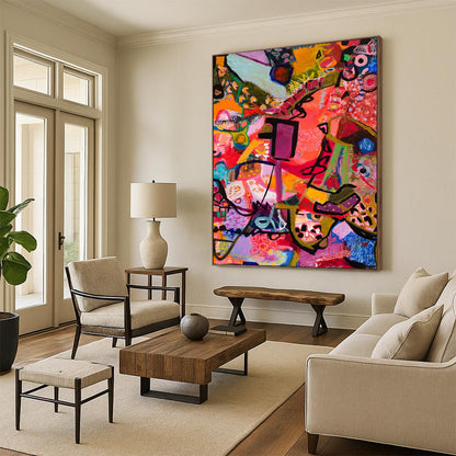 Handmade Big-Scale Abstract Art: Textured Details for Hotel & Entryway DTP295