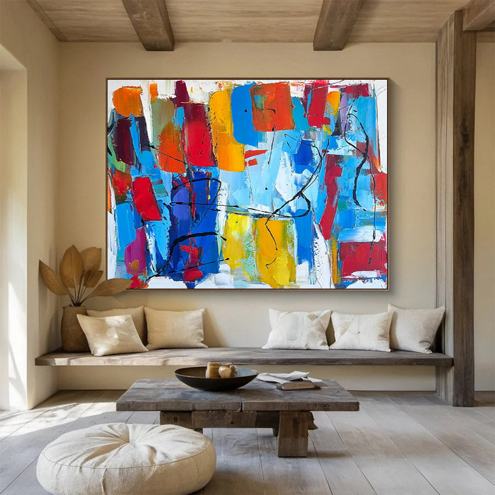 Breathtaking Hand - Painted Textured Abstract Wall Mural for Living Room & Bar DKH605