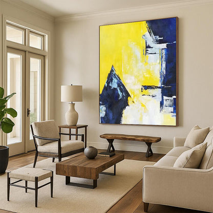 Massive-Scale Hand-Painted Abstract Canvases for Living Room & Office LargeART2304