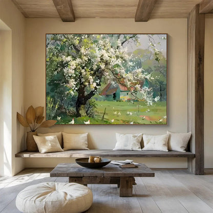Spring Blossom Farmhouse - Charming Living Room or Bedroom Art DLZ215