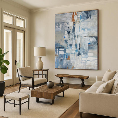 Super - Sized - Format Hand - Painted Textured Custom Abstract Painting for Bedroom and Hallway DTP028