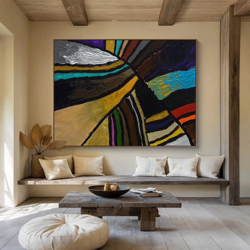 Large Custom - Printed Abstract Art for Conference Room DKH013