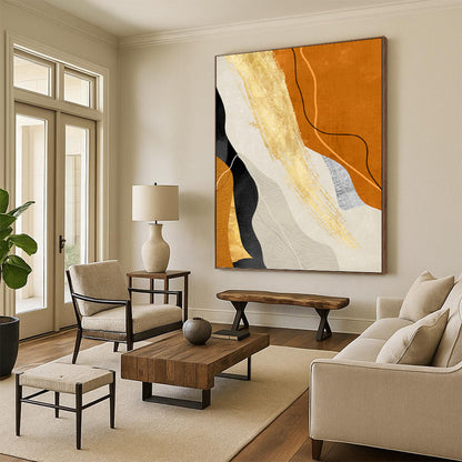Vast - Sized Hand - Painted Custom Abstract Requiem (with Dynamic Textures), for Office and Dining Room DKH1517