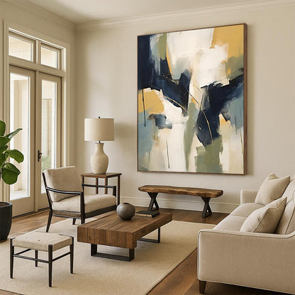 Thunderclouds: Titanic Hand - Painted Custom Abstract Canvas for Entryway and Living Room DTP123